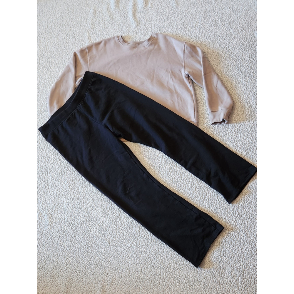 Athletic Works Hanes Eco Smart Oversized Sweatshirt And Wide Leg Sweatpants Set